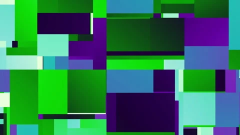 Transform geometric background. Geometric green backgroundll squares. Looping Video stock 253339007
