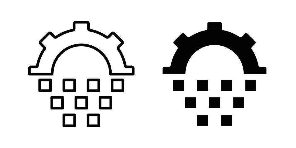 Transform icon symbol  illustration bundle in black colour Stock-Illustration