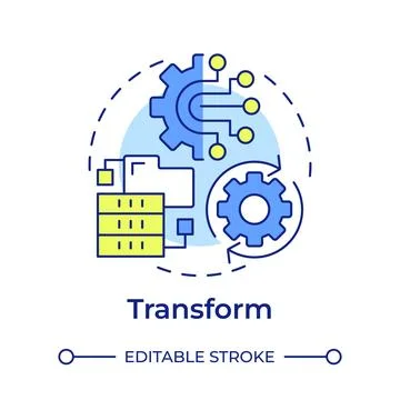 Transform multi color concept icon Stock Illustration