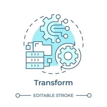 Transform soft blue concept icon Stock Illustration