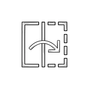 Transform tool hand drawn outline doodle icon. Ilustração Stock