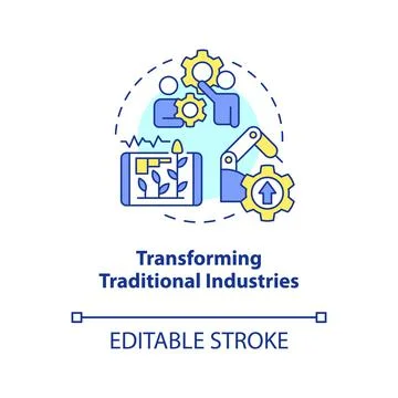 Transform traditional industries concept icon Illustrazione stock