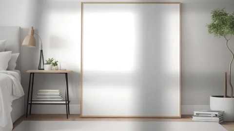 Transform Your Home Bedroom with our Vertical Frame Poster Mockup. Stock Footage 243251161