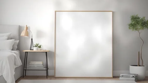 Transform Your Home Bedroom with our Vertical Frame Poster Mockup. Stock Footage 243340340