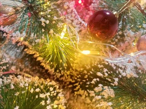 Transform Your Space with Our Meticulously Adorned Indoor Christmas Tree 스톡 사진