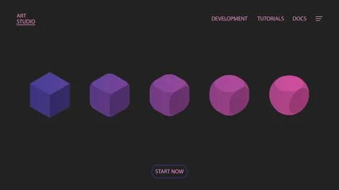 Transformation and evolution of a square into a circle Illustrazione stock
