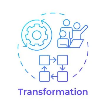 Transformation blue gradient concept icon Stock Illustration
