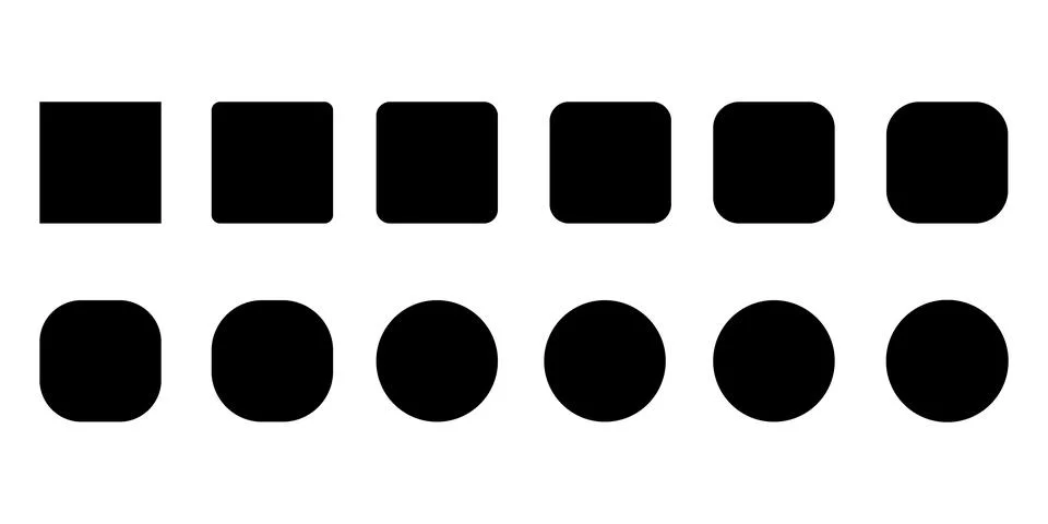 Transformation from circle to square, educational logic game for children. Stock Illustration