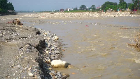 Transformation of Dander River after flood Stock Footage 321040904
