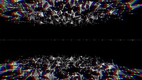 Transformation of flickering colorful plexus pattern of future innovation イラスト素材