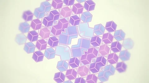 Transformation of a group of colored cubes on a light background. 3d rendering Stock Footage 293339113