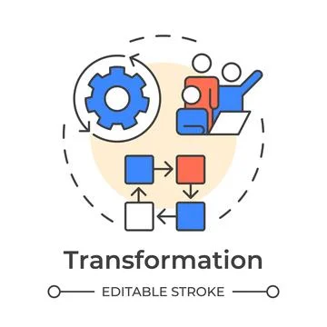 Transformation multi color concept icon Stock Illustration
