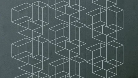 Transformation of rectangular objects on a dark background. 3d rendering 4K Stock Footage 295040709