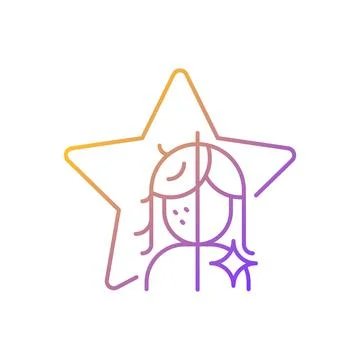 Transformation show gradient linear vector icon Stock Illustration