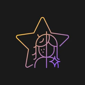 Transformation show gradient vector icon for dark theme Stock Illustration