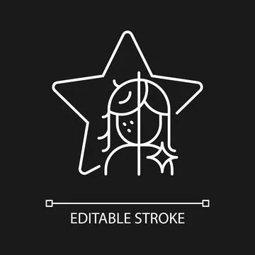 Transformation show white linear icon for dark theme Ilustración de archivo