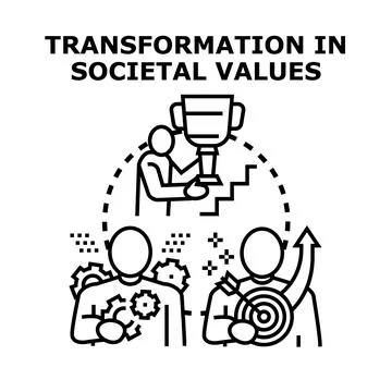 Transformation in societal values concept illustration Stock Illustration