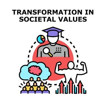 Transformation in societal values concept illustration Stock Illustration