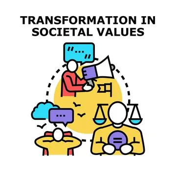 Transformation in societal values impacting people and society Ilustración de archivo