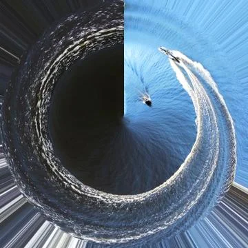 Transformation of spherical panorama 360 degrees. Stock Illustration