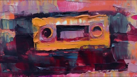 Transformation of a Videotape into Paint Splatters Stock Footage 240667715