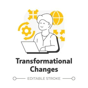 Transformational changes flat outline concept icon Stockillustratie