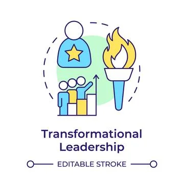 Transformational leadership multi color concept icon Stockillustratie