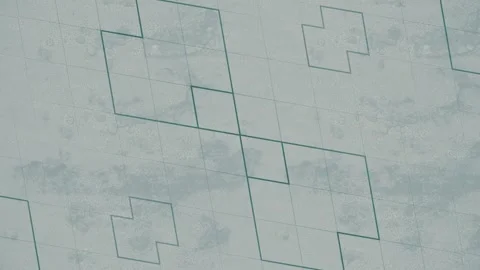 Transformations of dark contours create complex patterns. 3d rendering 4K Stock Footage 304416284