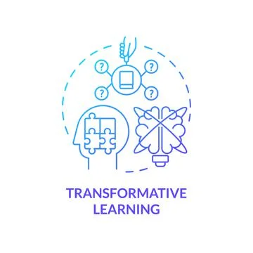 Transformative learning blue gradient concept icon 스톡 일러스트