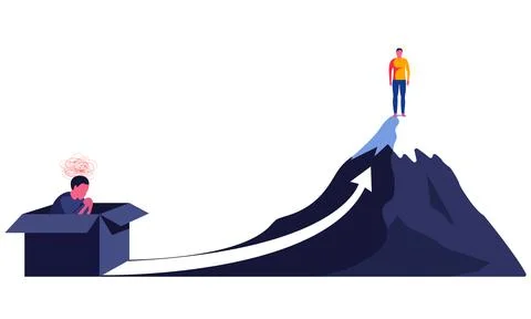 Transformative Learning Journey: From Self-Doubt to Success Stock Illustration