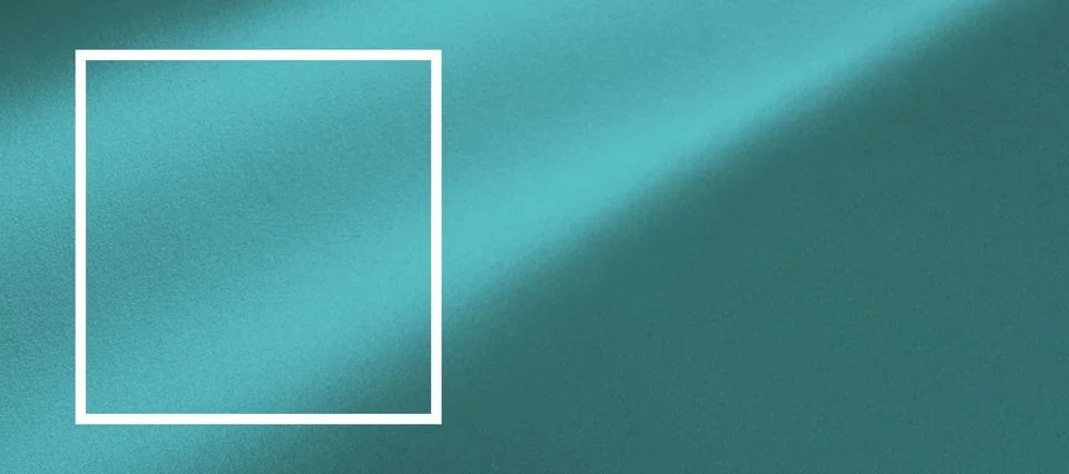Transformative teal color background with framed color sample and smooth tona Stock Photos
