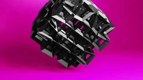 Transformed cube wireframes. 3d motion graphics background. Techno 3d looping Stockbeeldmateriaal 231946536
