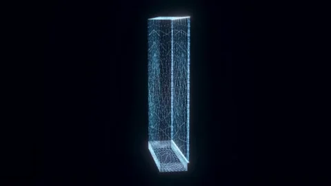 Transformer Box Vertical hologram Rotating Stock Footage 155030608