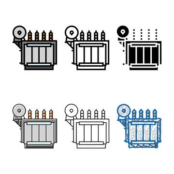 Transformer electric grid color icon vector diversity Stock Illustration