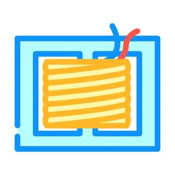 Transformer electronic component color icon vector illustration Stock Illustration