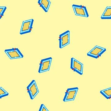 Transformer electronic component isometric icon seamless pattern Stock Illustration