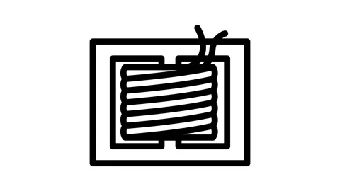 Transformer electronic component line icon animation Stock Footage 326764041