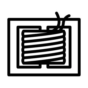 Transformer electronic component line icon vector illustration Stock Illustration