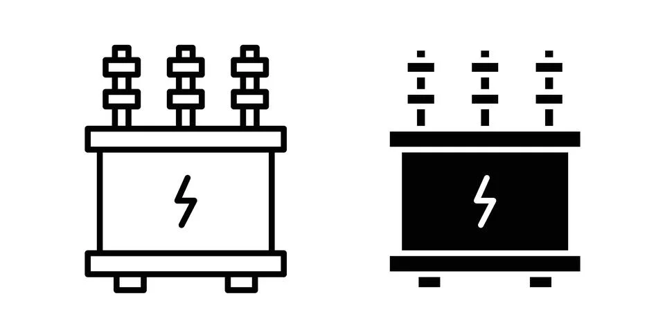 Transformer icon black vector isolated on white Stock Illustration