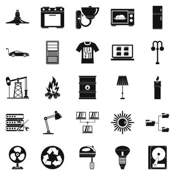 Transformer icons set, simple style Stock Illustration