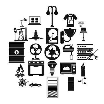 Transformer icons set, simple style Stock Illustration