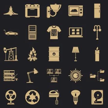 Transformer icons set, simple style Stock Illustration