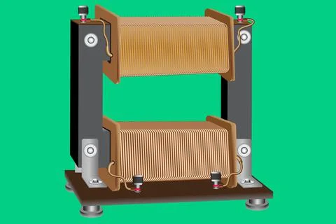 Transformer for lowering voltage, laboratory. Stock Illustration