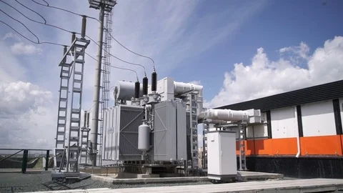 Transformer at power station Stock Footage 82726067