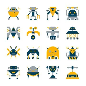 Transformer Robot icon set Artificial intelligence Stock Illustration