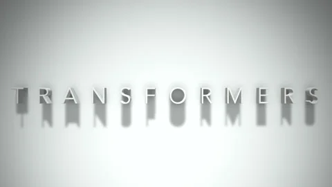 Transformers 3D title animation white text on a white background Stock Footage 299421017