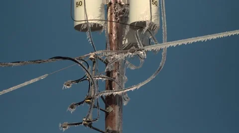 Transformers with heavy ice close up 스톡 동영상 59683739