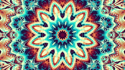 Transforming abstract mandala. 4k loop footage. Sacred symbol. Art mosaic Stock Footage 240989705