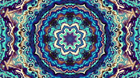 Transforming abstract mandala. 4k loop footage. Sacred symbol. Art mosaic Stock Footage 242417172