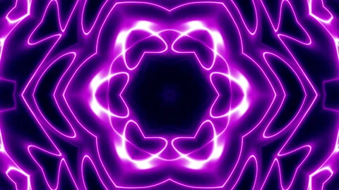 Transforming abstract mandala. 4k loop footage. Sacred symbol. Shiny Neon Video stock 255858042
